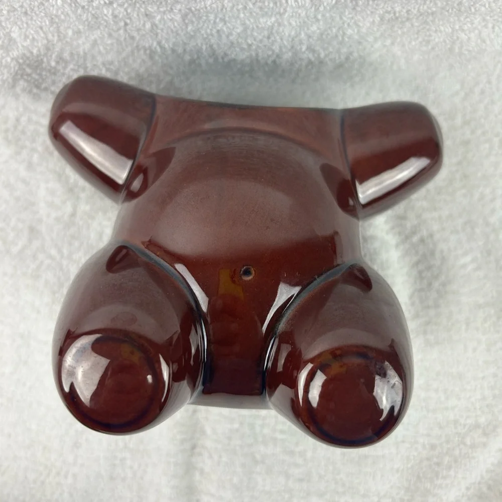 VTG Aramis Glossy Brown Teddy Bear Ceramic Cookie Jar